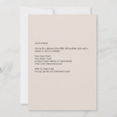 Chic Retro Glam Vibes Einladung (Rückseite)