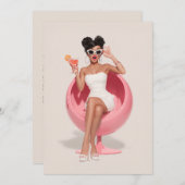 Chic Retro Glam Vibes Einladung (Vorne/Hinten)