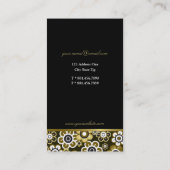 Chic-Retro goldene Visitenkarte (Rückseite)