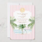 Chic Retro Palm Springs Baby Dusche Einladung (Vorderseite)