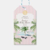 Chic Retro Palm Springs Baby Dusche Geschenkanhänger (Vorderseite)