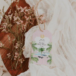 Chic Retro Palm Springs Baby Dusche Geschenkanhänger
