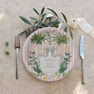 Chic Retro Palm Springs Baby Dusche Pappteller