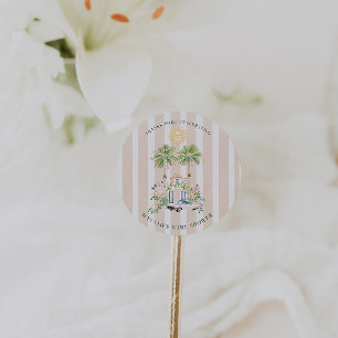 Chic Retro Palm Springs Baby Shower   Geschenk Runder Aufkleber