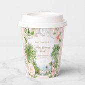 Chic Retro Palm Springs | Babyparty Pappbecher (Rückseite)