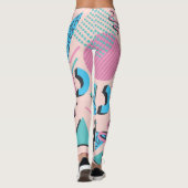 Chic Retro Pastel Shapes Leggings (Rückseite)