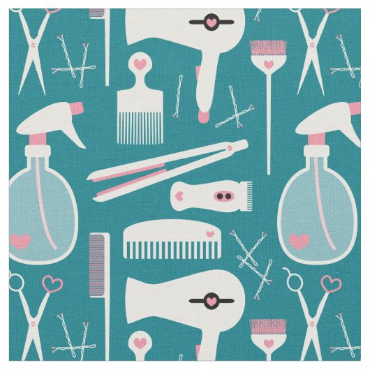 Chic Retro Pink Aquamarin Haar Salon Tools Stoff (Nahaufnahme)