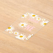 Chic Retro Pink Daisy Blume 1. Geburtstag Acryleinladungen (Ablage )