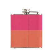 Chic Retro Pink Orange Geometric Modern Monogram Flachmann (Rückseite)