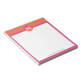 Chic Retro Pink Orange Geometric Modern Monogram Notizblock (angewinkelt)