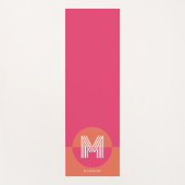 Chic Retro Pink Orange Geometric Modern Monogram Yogamatte (Vorderseite)