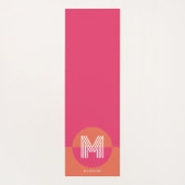 Chic Retro Pink Orange Geometric Modern Monogram Yogamatte (Rückseite)