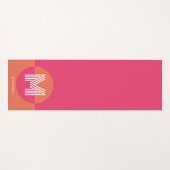Chic Retro Pink Orange Geometric Modern Monogram Yogamatte (Vorderseite (Horizontal))