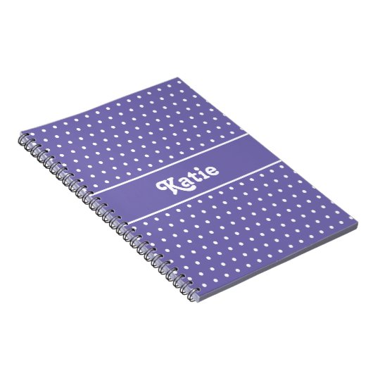Chic Retro Polka Dots Lila und weiß Notizblock (Rechte Seite)