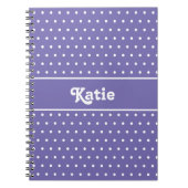 Chic Retro Polka Dots Lila und weiß Notizblock (Vorderseite)