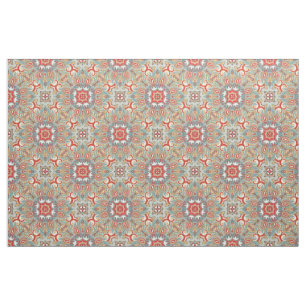 Chic Retro Red Türkise Aquamarin Kaleidoskop Muste Stoff