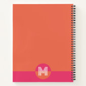 Chic Retro rosa Orange Geometric Modern Monogram Notizblock (Rückseite)