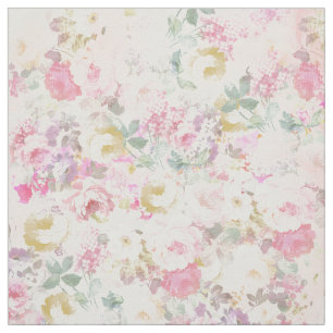 Chic Retro rosa, weißes Blumenmuster Stoff