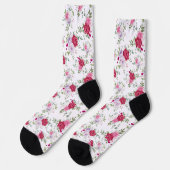 Chic Retro Spring Style lila Blumenmuster Socken (Linkes Detail)