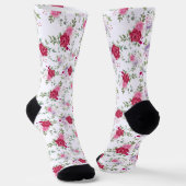 Chic Retro Spring Style lila Blumenmuster Socken (Gewinkelt)
