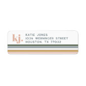 Chic Retro Streifen Monogramm (Vorne)
