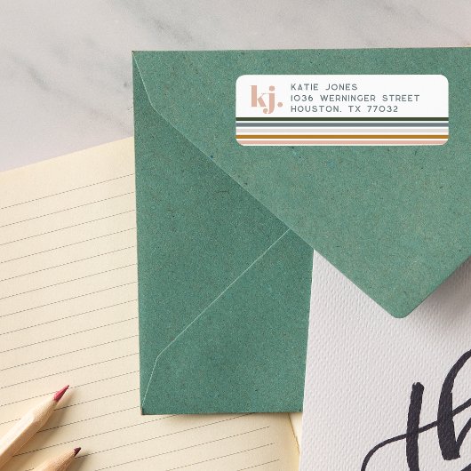 Chic Retro Streifen Monogramm