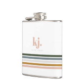 Chic Retro Streifen Monogramm Flachmann (Links)