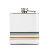 Chic Retro Streifen Monogramm Flachmann (Rückseite)