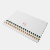 Chic Retro Streifen Monogramm Fußmatte (Schrägansicht)