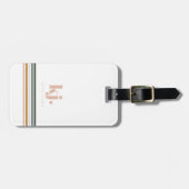 Chic Retro Streifen Monogramm Gepäckanhänger (Vorderseite horizontal)