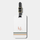 Chic Retro Streifen Monogramm Gepäckanhänger (Vorderseite vertikal)