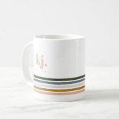 Chic Retro Streifen Monogramm Kaffeetasse (Vorderseite Links)