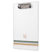 Chic Retro Streifen Monogramm Klemmbrett (Links)
