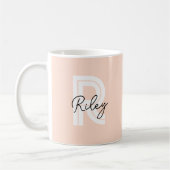 Chic Retro Streifen Monogramm Niedlich Einfach Kaffeetasse (Links)