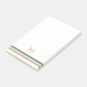 Chic Retro Streifen Monogramm Post-it Klebezettel (angewinkelt)