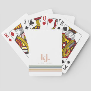 Chic Retro Streifen Monogramm Spielkarten