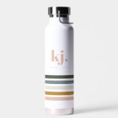 Chic Retro Streifen Monogramm Trinkflasche (Links)