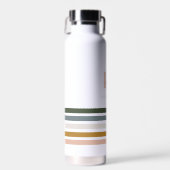 Chic Retro Streifen Monogramm Trinkflasche (Vorne)
