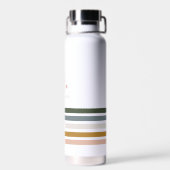 Chic Retro Streifen Monogramm Trinkflasche (Rückseite)