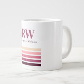 Chic Retro Stripes Monogram Coffee Mug Jumbo-Tasse (Vorderseite Rechts)
