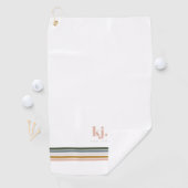 Chic Retro Stripes Monogram Golf Handtuch (Insitu)
