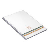 Chic Retro Stripes Monogram Notebook Journal Notizblock (Rechte Seite)