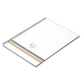 Chic Retro Stripes Monogram Notebook Journal Notizblock (Linke Seite)