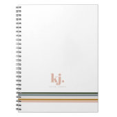 Chic Retro Stripes Monogram Notebook Journal Notizblock (Vorderseite)