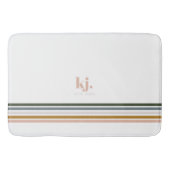Chic Retro Stripes Monogramm Badematte (Vorderseite)