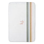 Chic Retro Stripes Monogramm Badematte (Vorderseite Vertikal)