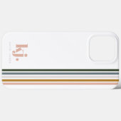 Chic Retro Stripes Monogramm Case-Mate iPhone Hülle (Rückseite (Horizontal))