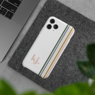 Chic Retro Stripes Monogramm Case-Mate iPhone Hülle