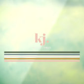 Chic Retro Stripes Monogramm Fensteraufkleber (Blatt 3)