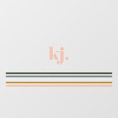 Chic Retro Stripes Monogramm Fensteraufkleber (Blatt)